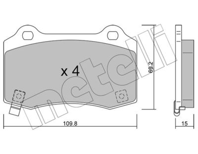 Комплект тормозных колодок, дисковый тормоз METELLI 22-0251-6 для DODGE CHALLENGER