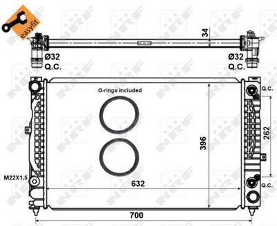 Radiator, engine cooling 519504