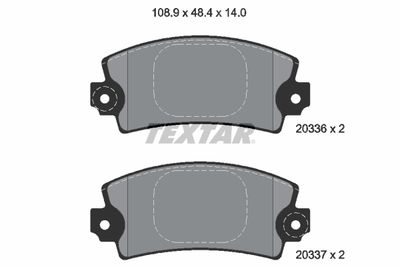 Комплект тормозных колодок, дисковый тормоз TEXTAR 2033602 для RENAULT 21