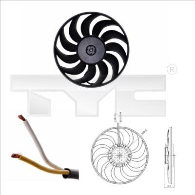 TYC 802-0051 Вентилятор системы охлаждения двигателя  для SEAT EXEO (Сеат Еxео)