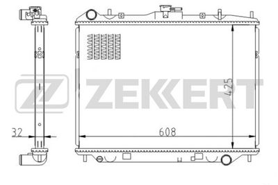 Радиатор, охлаждение двигателя ZEKKERT MK-1551 для GREAT WALL HOVER