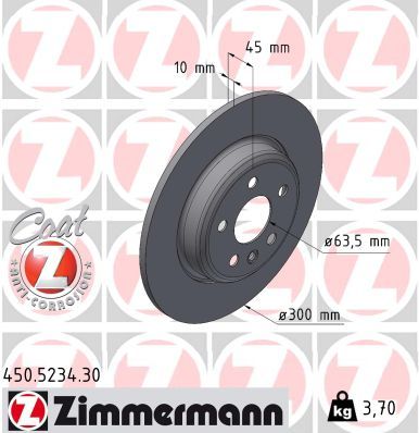 Tarcza hamulcowa ZIMMERMANN 450.5234.30