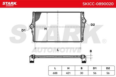 интеркулер (охладител за въздуха на турбината) STARK SKICC-0890020