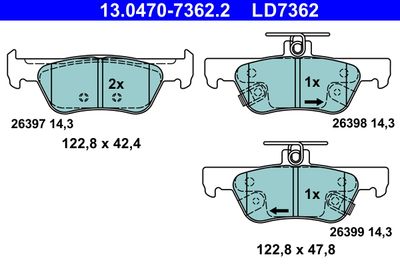 Brake Pad Set, disc brake 13.0470-7362.2