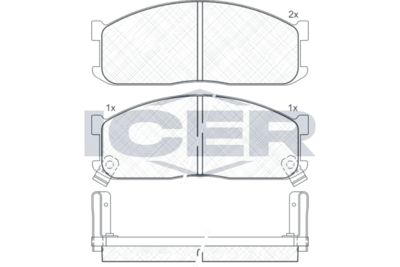 Комплект тормозных колодок, дисковый тормоз ICER 140690 для KIA BONGO