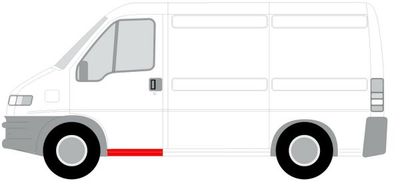 Dorpel aan autozijde Links ((EN) galvanised) past: CITROEN JUMPER I, JUMPER II  FIAT DUCATO  PEUGEOT BOXER 02.94-08.06