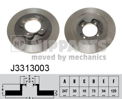 NIPPARTS J3313003 Тормозные диски  для MAZDA 323 III Hatchback (BF) 1.6 GT Turbo 4WD (BF2)