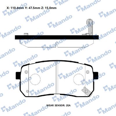 MANDO RMPH42NS Тормозные колодки для KIA SORENTO (Киа Соренто)