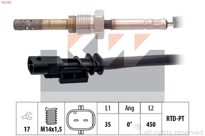 SENZOR TEMPERATURA GAZE EVACUARE KW 422203