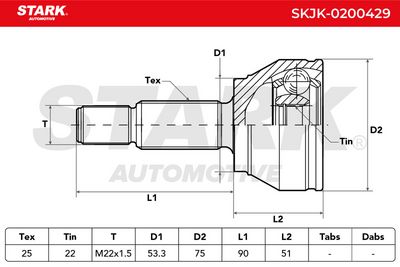 каре комплект, полуоска STARK SKJK-0200429