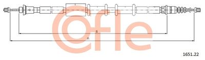 Тросик, cтояночный тормоз COFLE 92.1651.22 для FIAT BARCHETTA