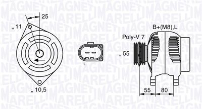 Генератор MAGNETI MARELLI 063533250530 для UAZ PATRIOT