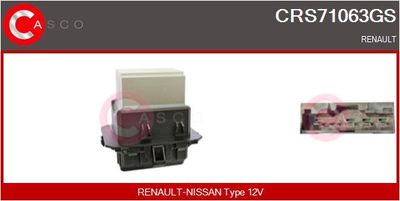 CASCO CRS71063GS Вентилятор салона  для RENAULT GRAND SCENIC IV (R9_) 1.3 TCe 160