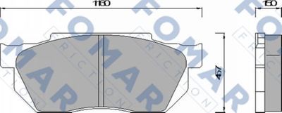 Комплект тормозных колодок, дисковый тормоз FOMAR Friction FO 438581 для HONDA PRELUDE