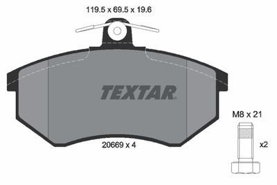 Комплект тормозных колодок, дисковый тормоз TEXTAR 2066921 для CHERY ELARA