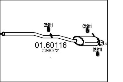 Глушитель выхлопных газов конечный MTS 01.60116 для MERCEDES-BENZ C-CLASS