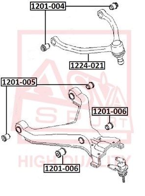 Подвеска, рычаг независимой подвески колеса ASVA 1201-005 для KIA RETONA