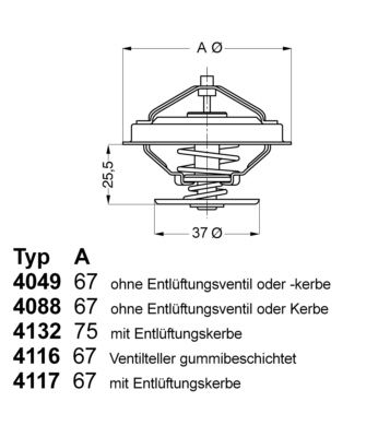 Термостат, охлаждающая жидкость BorgWarner (Wahler) 4116.87D1 для AUDI 90