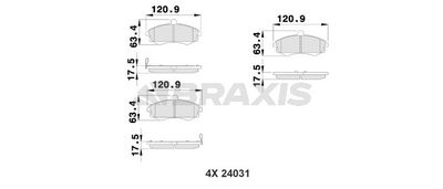 Комплект тормозных колодок, дисковый тормоз BRAXIS AB0211 для HYUNDAI MATRIX
