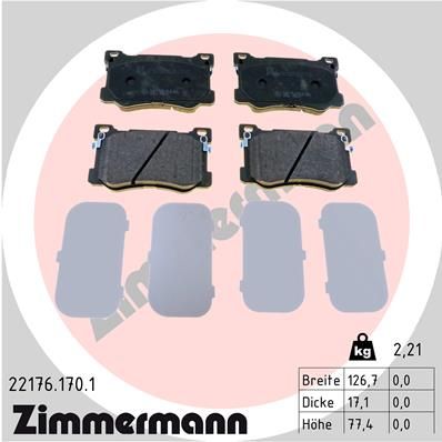 Brake Pad Set, disc brake 22176.170.1