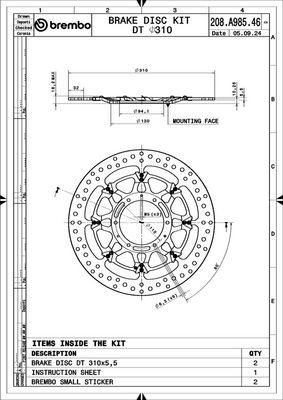 DISC FRANA BREMBO 208A98546