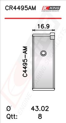 Черупка на биелен лагер KING CR4495AM0.75