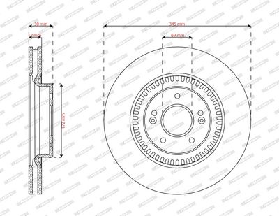 Remschijf set (2 stuks) Voor Links/Rechts past: KIA STINGER 2.0 06.17-12.23