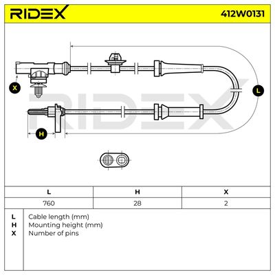 датчик, обороти на колелото RIDEX 412W0131