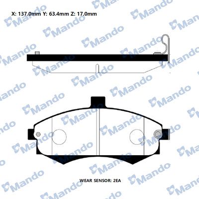 MANDO RMPH29NS Тормозные колодки для KIA CERATO (Киа Керато)