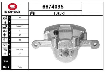 STARTCAR 6674095 Тормозной суппорт  для SUZUKI SX4 (EY, GY) 1.6 VVT (RW 416)