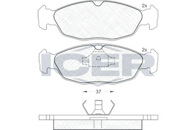 ICER 181084 Тормозные колодки и сигнализаторы  для OPEL CORSA B (S93) 1.4 i (F08, F68, M68)