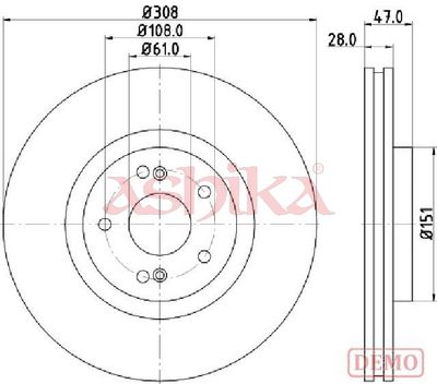 спирачен диск ASHIKA 60-00-0703C