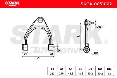 носач, окачване на колелата STARK SKCA-0051002