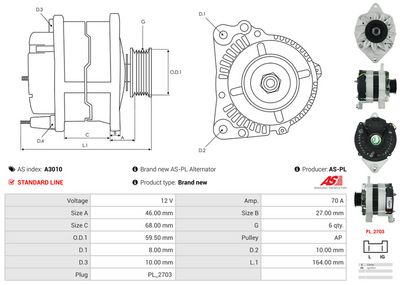GENERATOR / ALTERNATOR AS-PL A3010 4