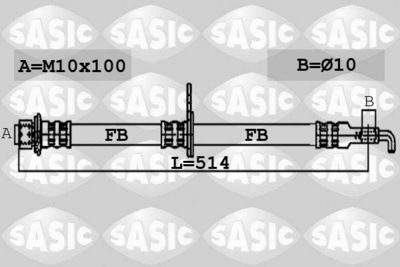 Тормозной шланг SASIC 6600019 для CITROËN C1