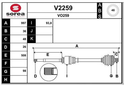 ANTRIEBSWELLE SNRA V2259