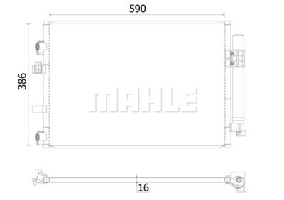 Конденсатор, кондиционер MAHLE AC 930 000S для FORD C-MAX