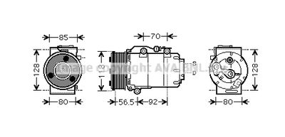 Компрессор, кондиционер AVA QUALITY COOLING FDAK394 для FORD C-MAX
