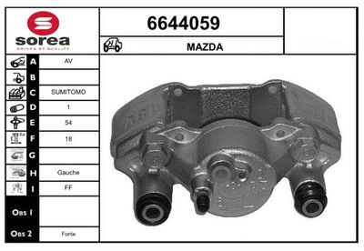 STARTCAR 6644059 Тормозной суппорт  для MAZDA 323 C IV (BG) 1.7 D