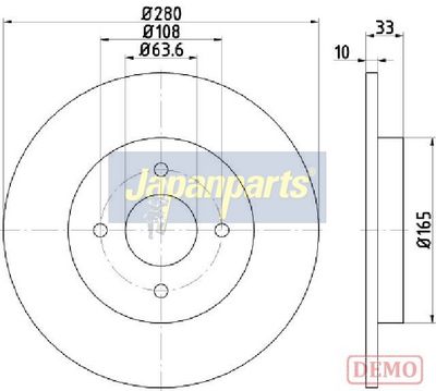 спирачен диск JAPANPARTS DP-0304C