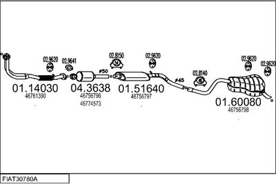 SISTEM DE ESAPAMENT MTS FIAT30780A013620