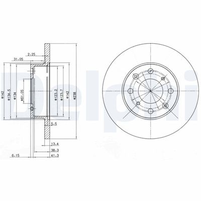 Tarcza hamulcowa DELPHI BG2616