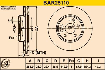 BARUM BAR25110 Гальмівні диски 