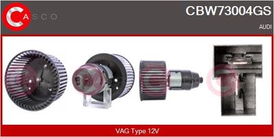 Вентилятор салона CASCO CBW73004GS для AUDI V8