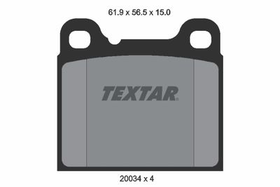 Комплект тормозных колодок, дисковый тормоз TEXTAR 2003402 для MERCEDES-BENZ PAGODE