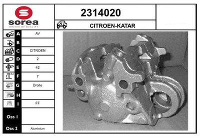 Тормозной суппорт EAI 2314020 для CITROËN MEHARI