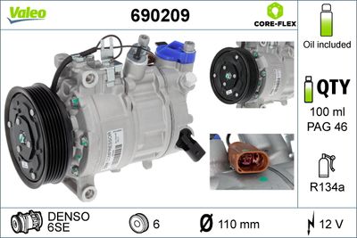 VALEO 690209 Компрессор кондиционера  для AUDI A7 (Ауди А7)