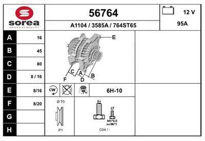 GENERATOR / ALTERNATOR EAI 56764