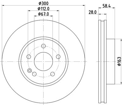 Тормозной диск HELLA 8DD 355 110-071 для MERCEDES-BENZ VIANO