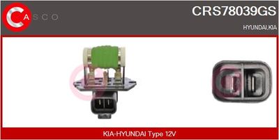 CASCO Voorweerstand, elektromotor (radiateurventilator) Genuine (CRS78039GS)
